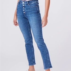 PAIGE button fly dark wash denim jeans high waisted 32/14